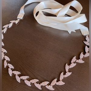 Rose Gold Rhinestone Bridal Wedding Dress Belt